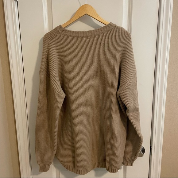 Taylor Swift Folklore Chenille Patch Knit Chunky Sweater Tan Size Medium - Picture 9 of 9